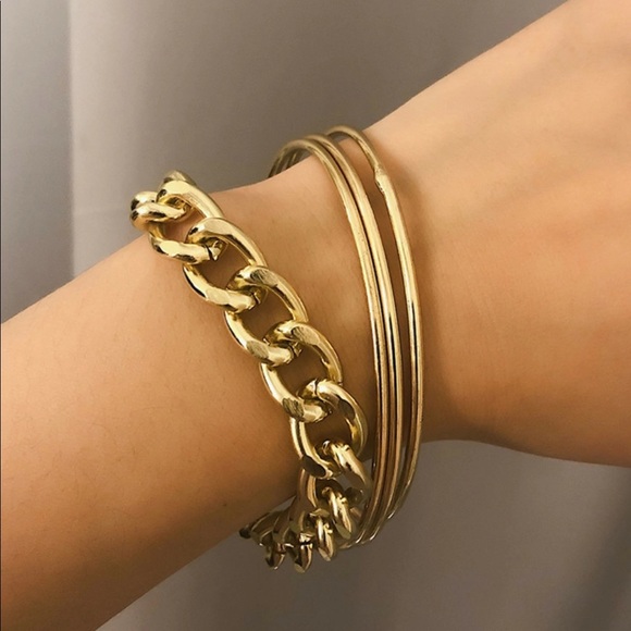 Urban Outfitters Jewelry - RESTOCKED Chain Link and Bangle Bracelet Set